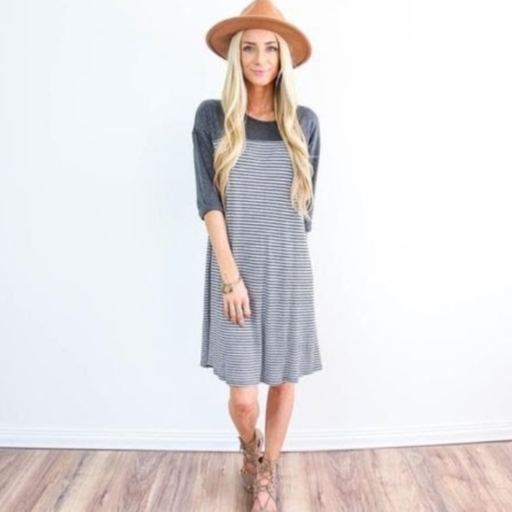 Shop Stevie Dixie Stripe in Navy dress